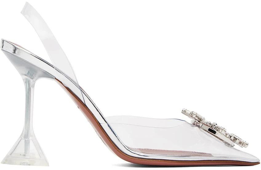 Amina Muaddi Transparent Begum Glass Slingback Heels 1