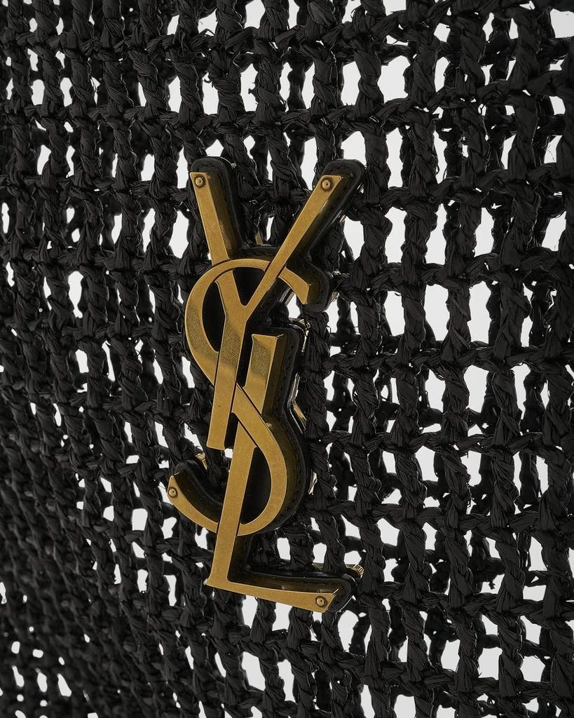 Yves Saint Laurent Oxalis YSL Monogram Shoulder Bag in Raffia with Bronze Hardware 6