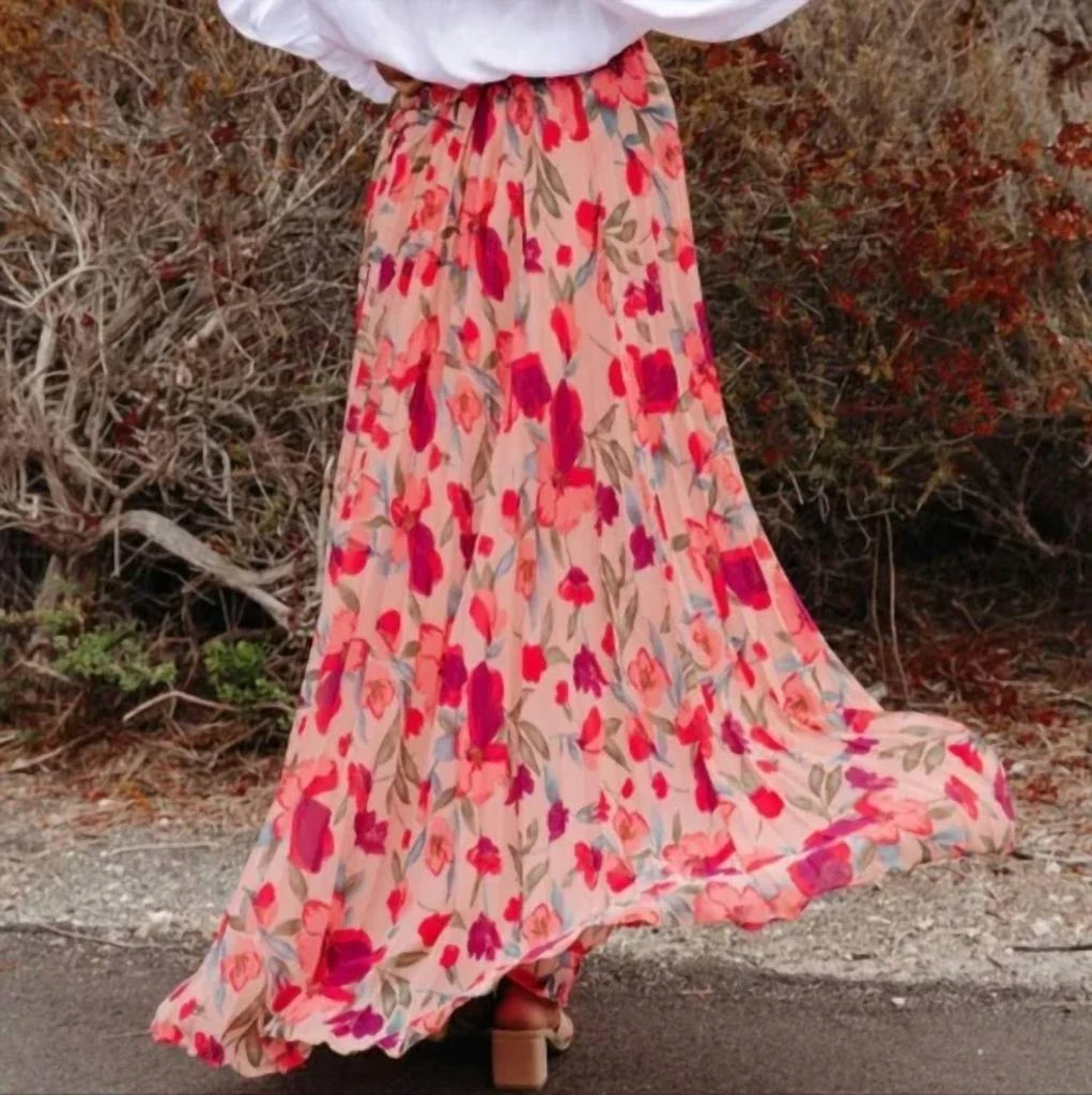 Rosa Clothing Rosa Clothing - elegant floral print loose skirt 2