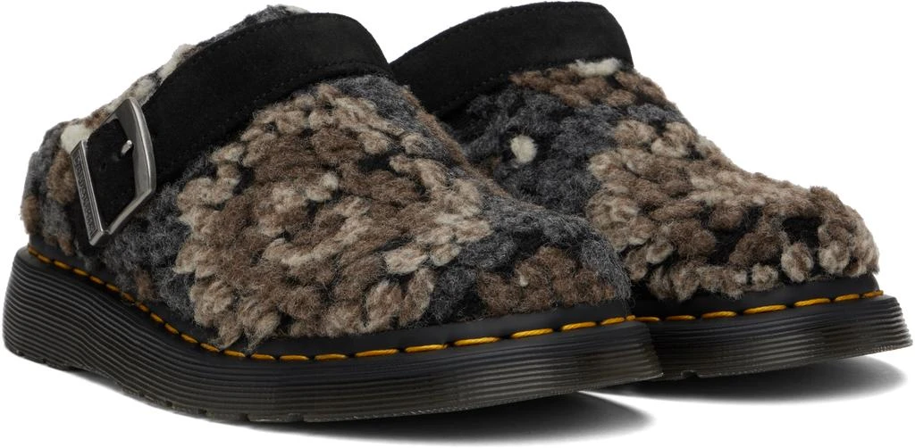 Dr. Martens Black & Brown Isham Crochet Wool Mules 4