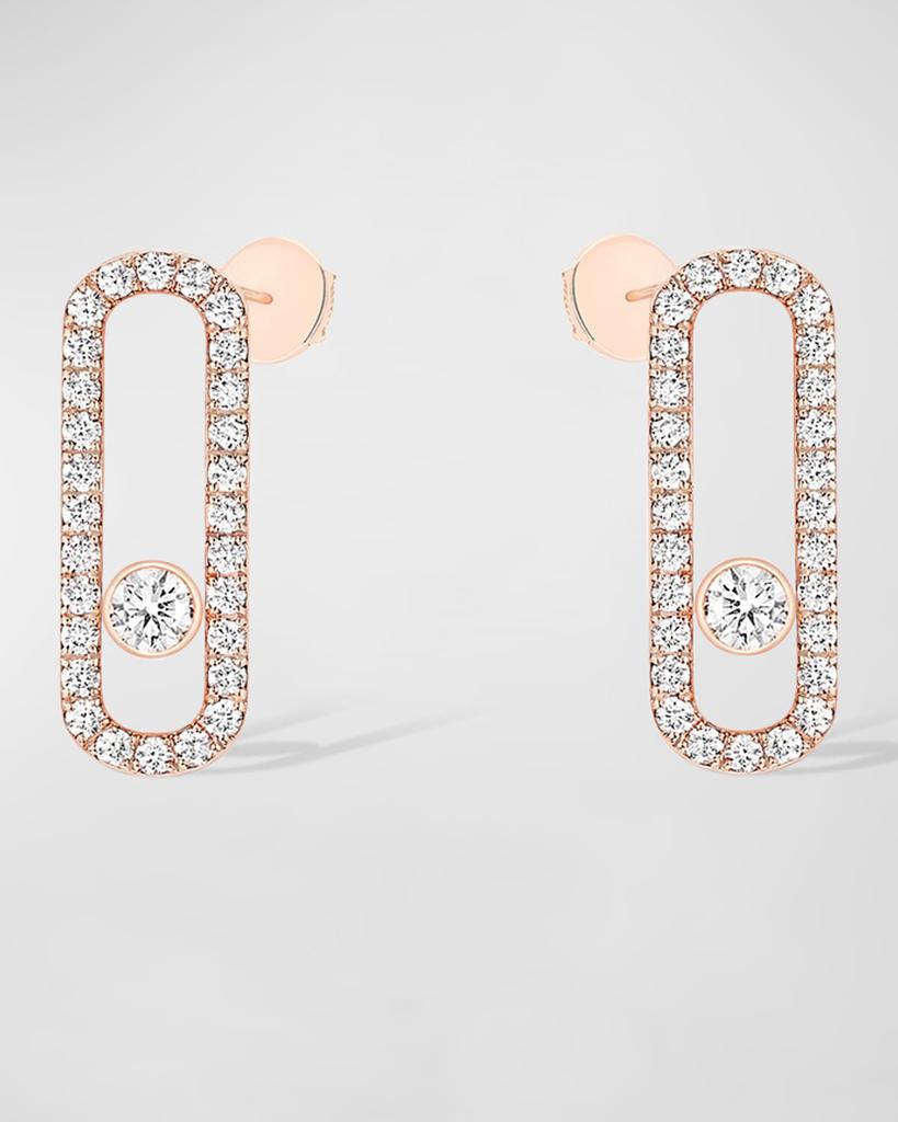 Messika Move Uno 18K Rose Gold Diamond Pave Studs