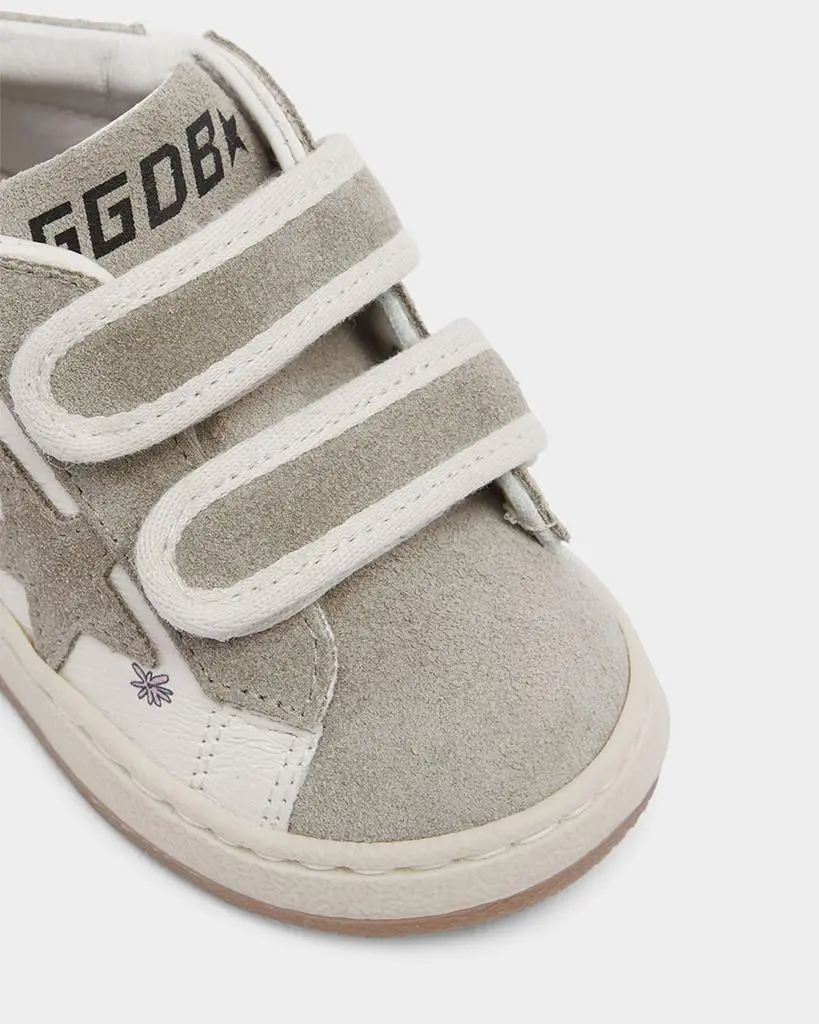 Golden Goose Kid's June Nappa Leather Suede Star Sneakers, Baby/Toddlers 3