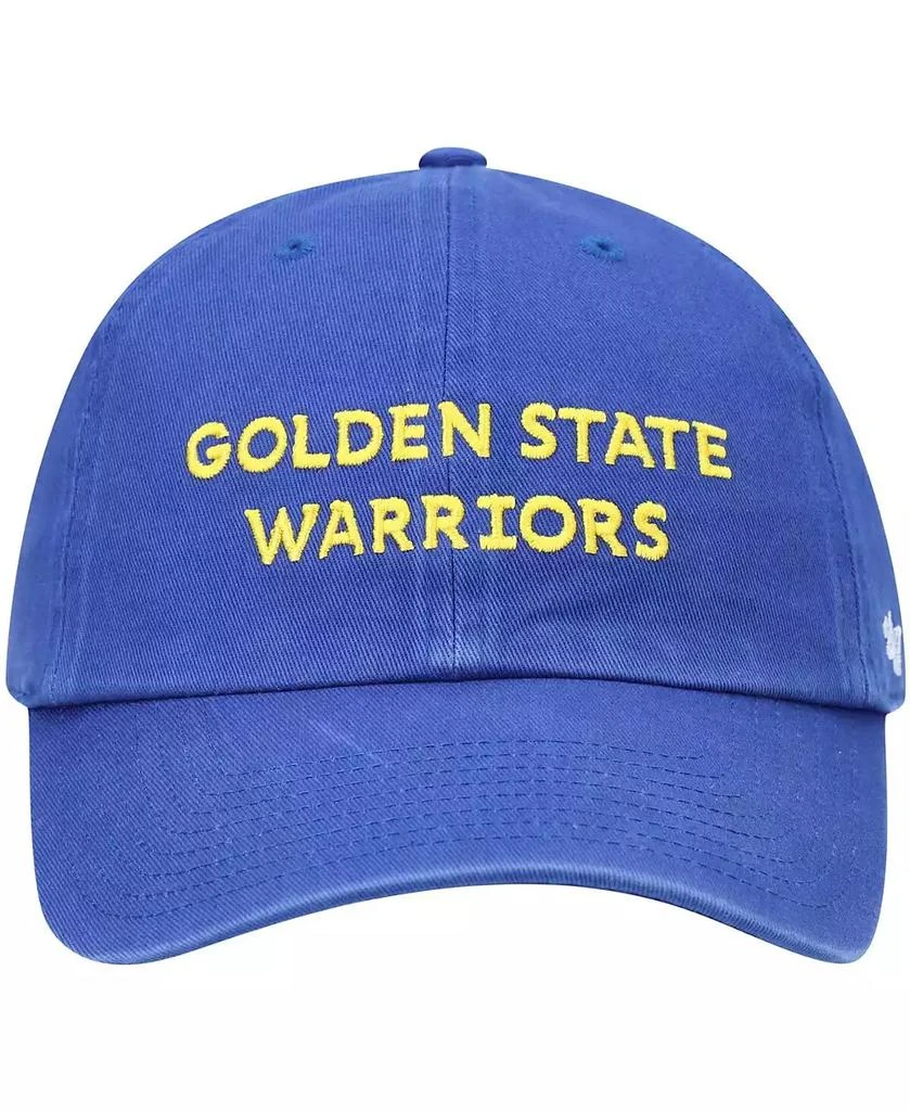 47 Brand Men's Royal Golden State Warriors Clean Up Wordmark Adjustable Hat 2