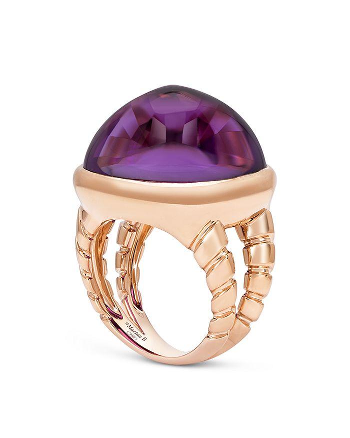MARINA 18K Yellow Gold Tigella Amethyst Statement Ring