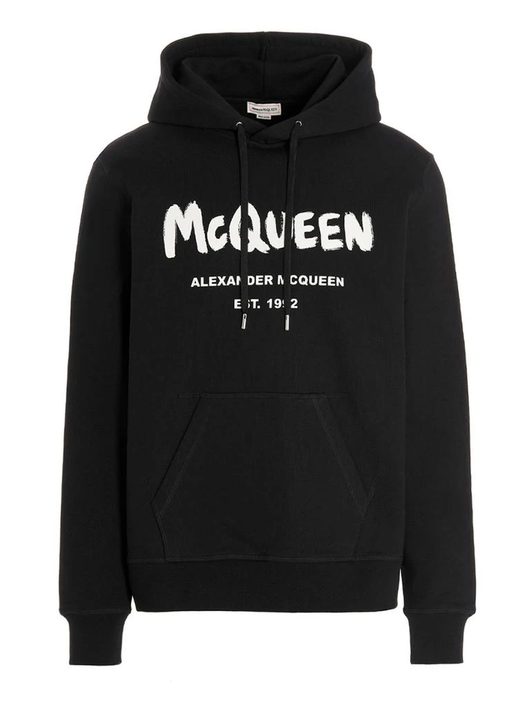 Alexander McQueen Alexander McQueen Logo Printed Drawstring Hoodie 1