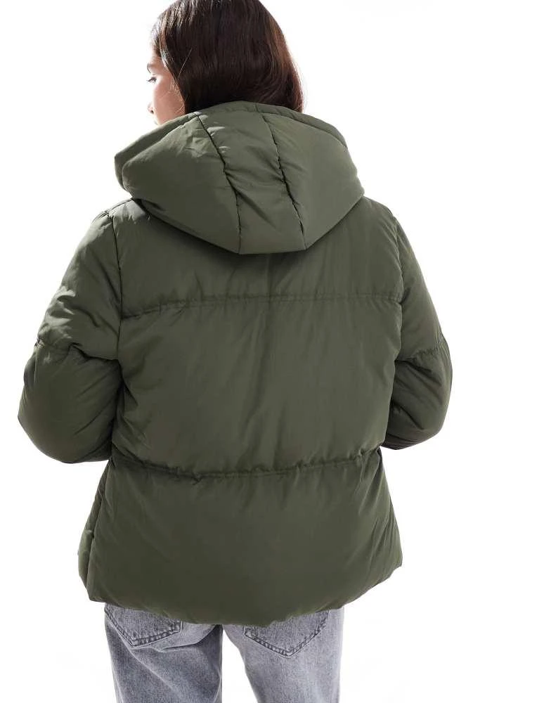 French Connection French Connection hooded puffer jacket in khaki 4