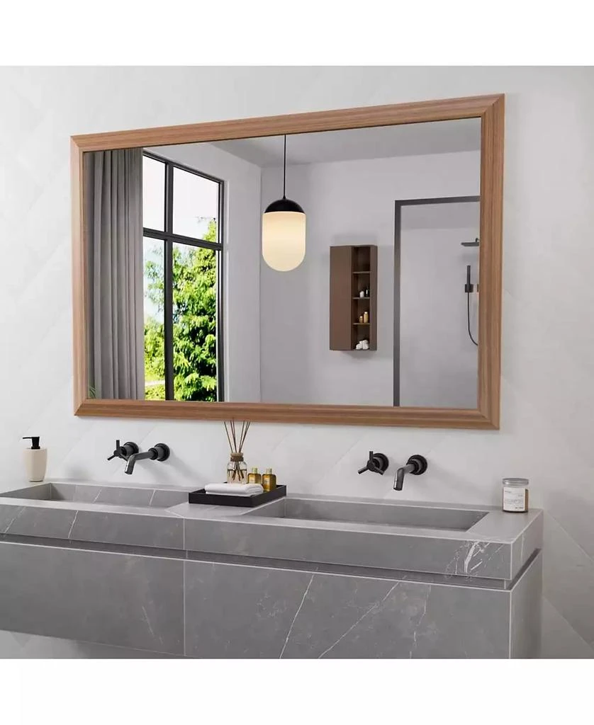 Amorho Bathroom Mirror, 50" x 30" Inch Thick Metal Framed Wall Mirrors for Over Sink, Bedroom, Living Room, Entryway, Rectangle Wall-Mounted Mirrors in Dark Brown(Horizontal/Vertical)