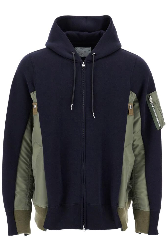 Sacai layered effect sweatshirt style bomber 1