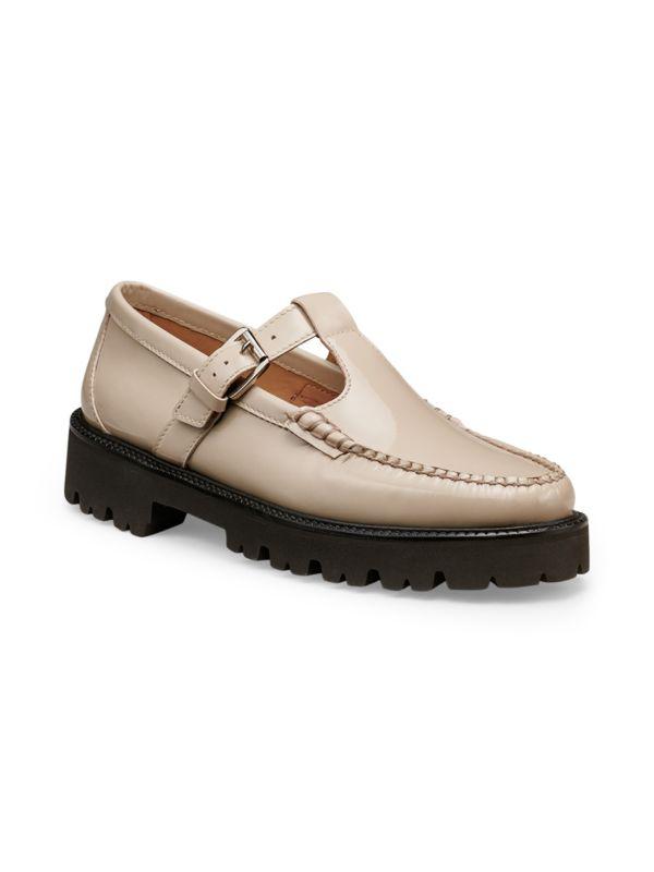 G.H. Bass 35MM Moc Toe Leather Platform Mary Jane