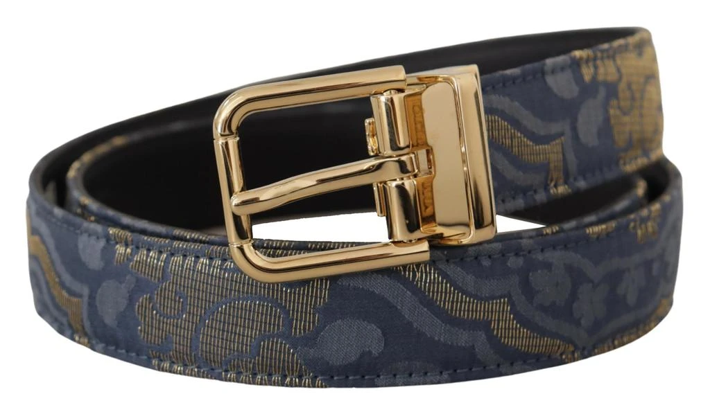 Dolce
Gabbana Jacquard gold Tone Logo Metal Buckle Women
s Belt 2
