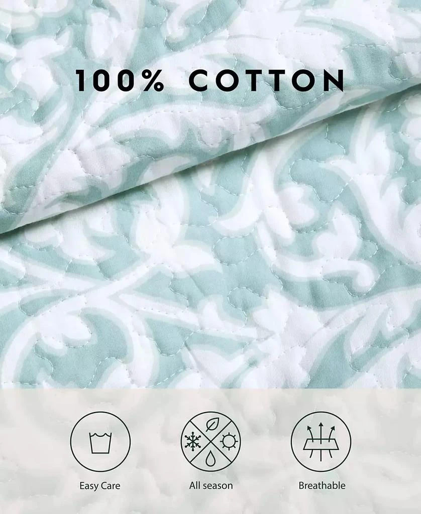 Laura Ashley Mia Cotton Reversible 3 Piece Quilt Set, Full/Queen 5