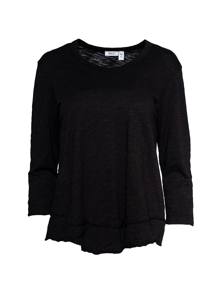 Wilt Shrunken Crew 3/4 Sleeve Mock Layer Tee 1