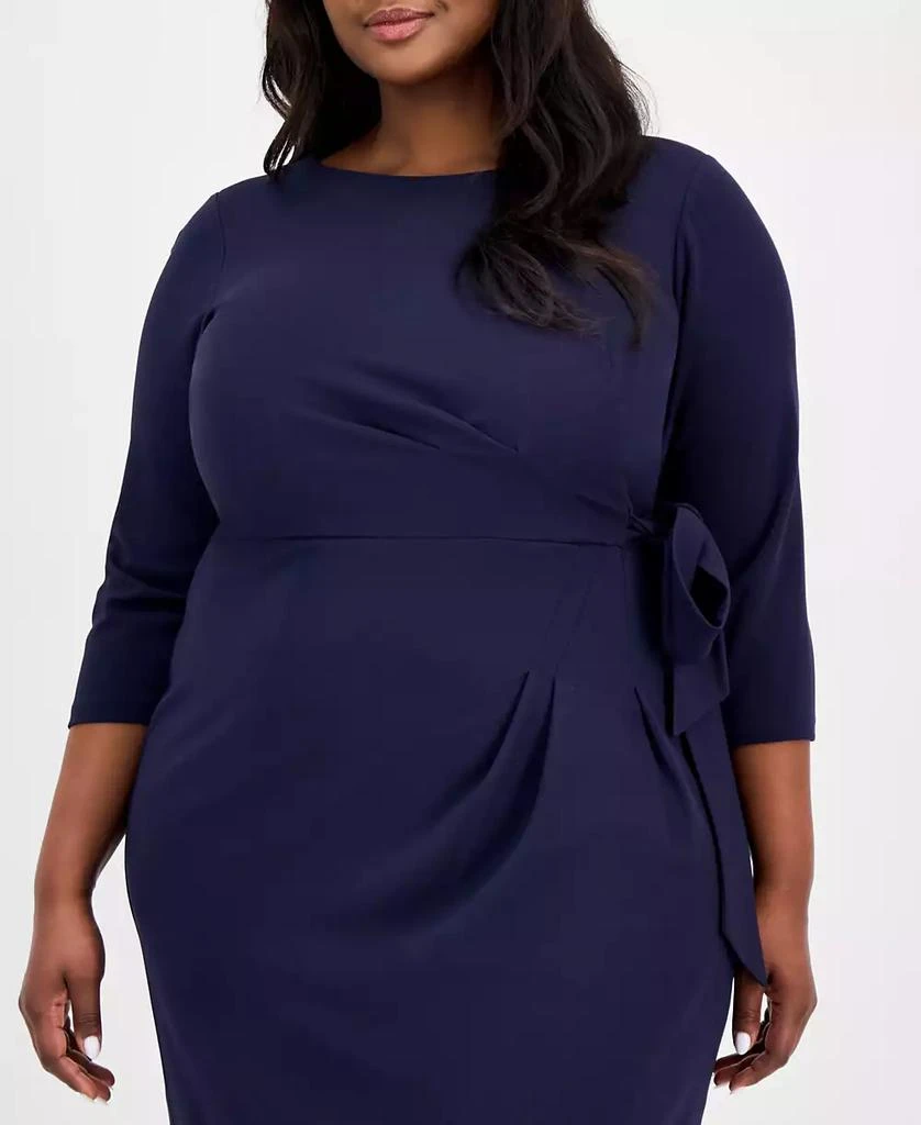 Tahari Tahari Plus Size Side-Tie Back-Belted 3/4-Sleeve Dress 4
