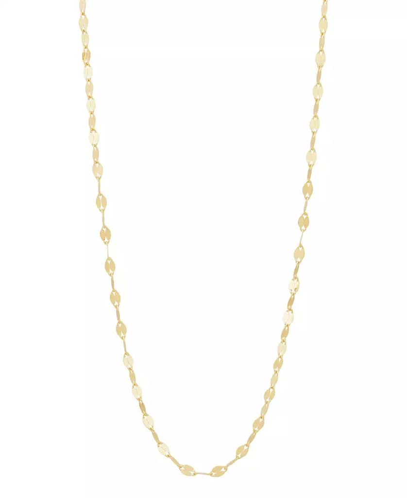 Italian Gold Mirror Chain Necklace in 10k Yellow Gold