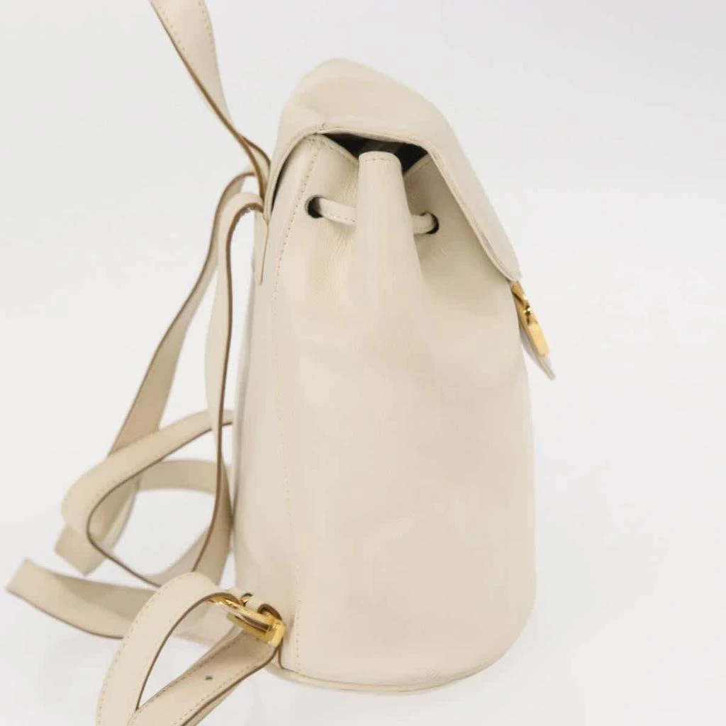 Salvatore Ferragamo Gancini Flap Drawstring Backpack Leather Leather Backpack Bag (Pre-Owned) 4