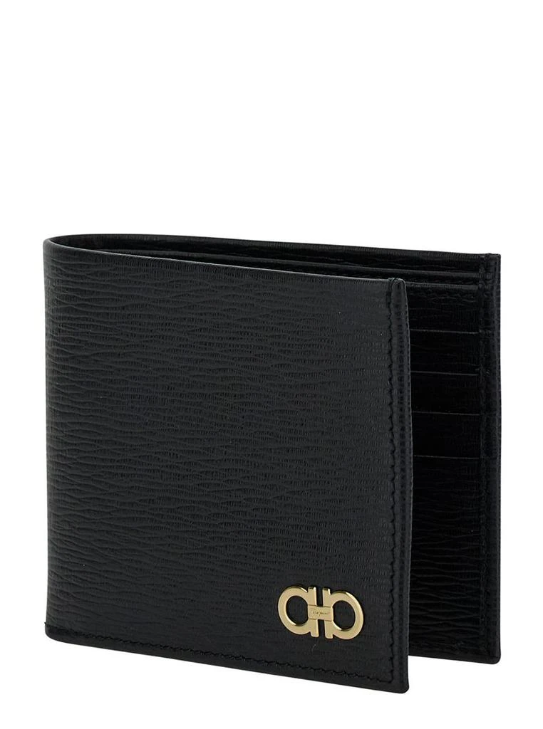 Salvatore Ferragamo Black Gancini Bi-Fold Wallet In Leather Man Ferragamo 2