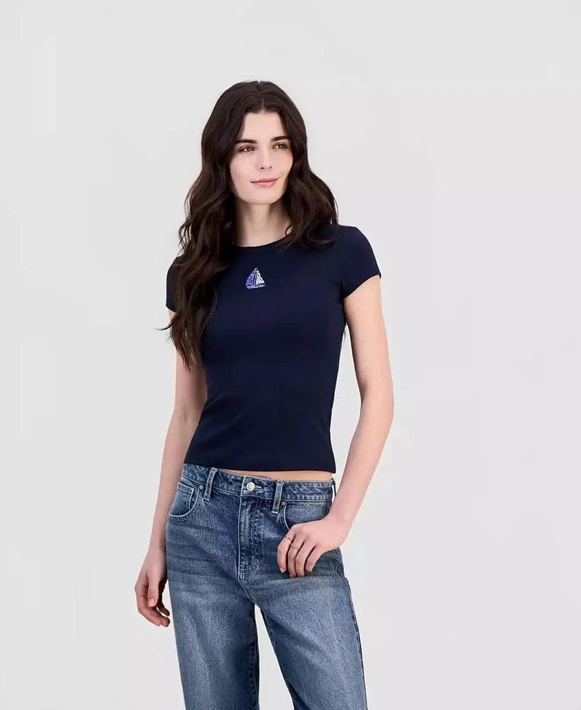 Just Polly Juniors
 Beachy Beaded Short-Sleeve T-Shirt