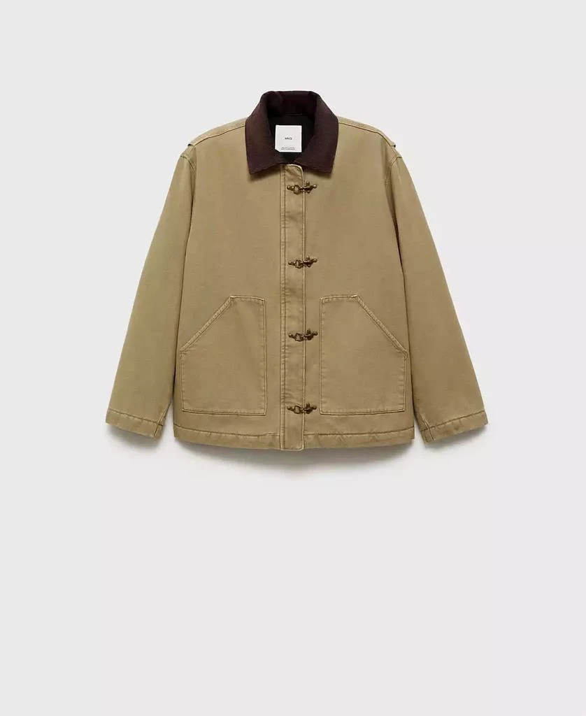 Mango Women's Contrasting Collar And Pockets Detail Parka Jacket 2