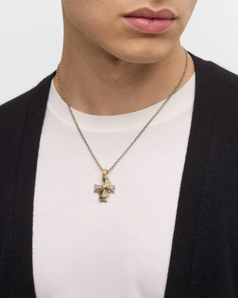 Konstantino Men's Two-Tone Serpent Cross Pendant 2