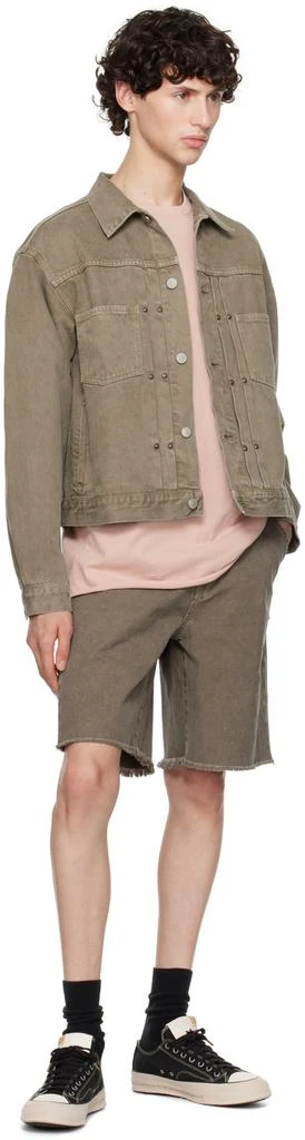 John Elliott Khaki Thumper Type II Denim Jacket 4