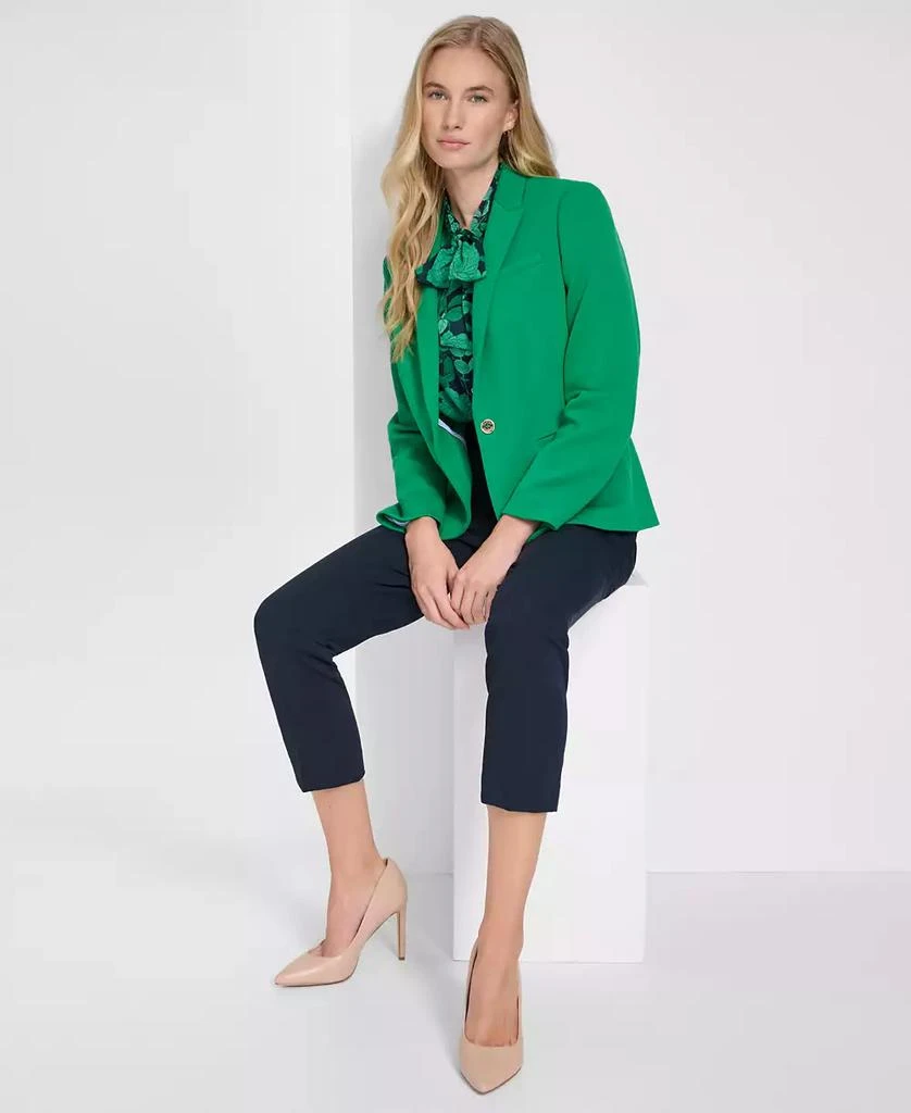 Tommy Hilfiger Women's Scuba Peak-Lapel Long-Sleeve Blazer 8