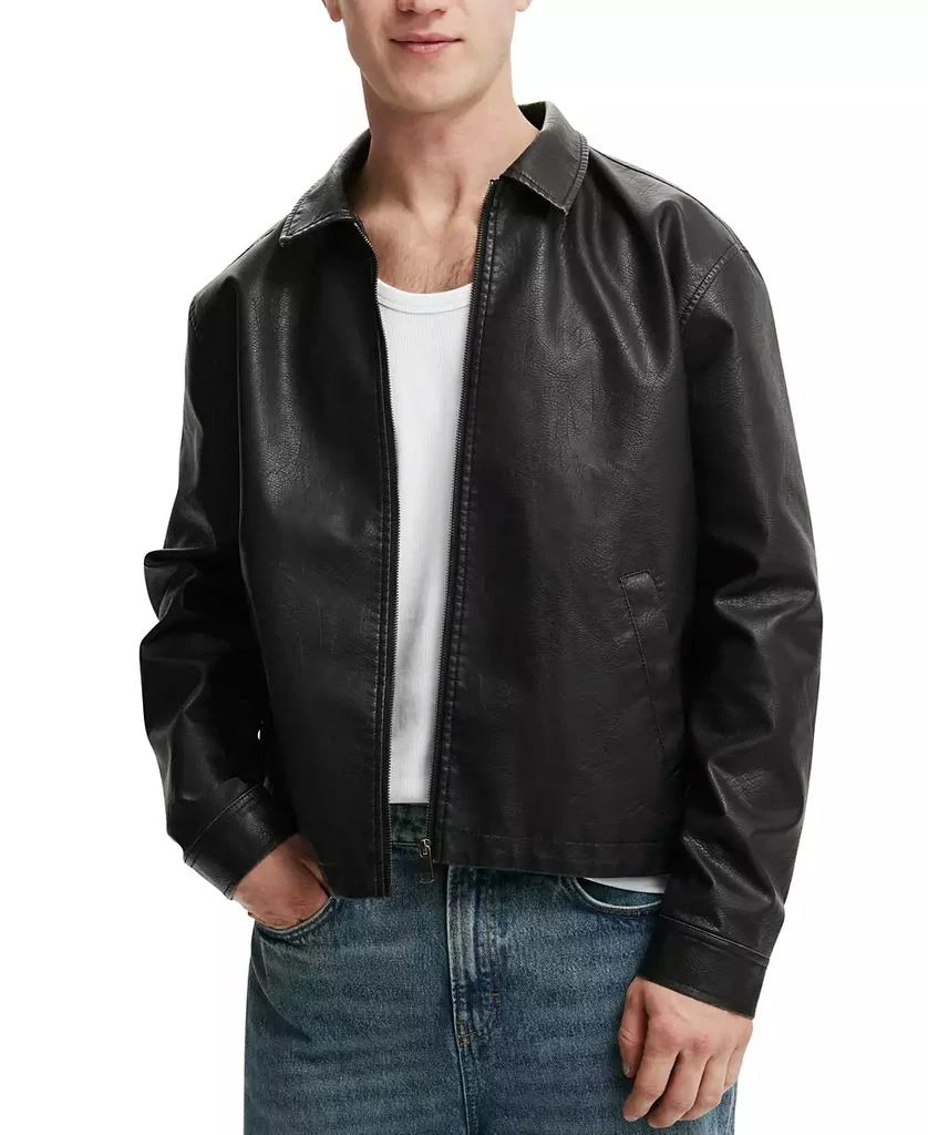Cotton On Men's Artificial Leather Harrington Jacket 1