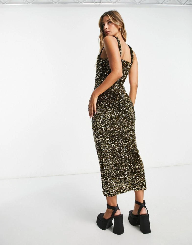 Shop Rare London sequin corset bodycon midi dress in gold on Sale at  BeyondStyle  Get 34% Off Rare London sequin corset bodycon midi dress in  gold with Limited-Time Flash Deals, Exclusive