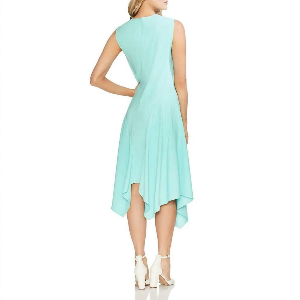 Vince Camuto Asymmetric Shift Midi Dress In Turquoise Blue 2