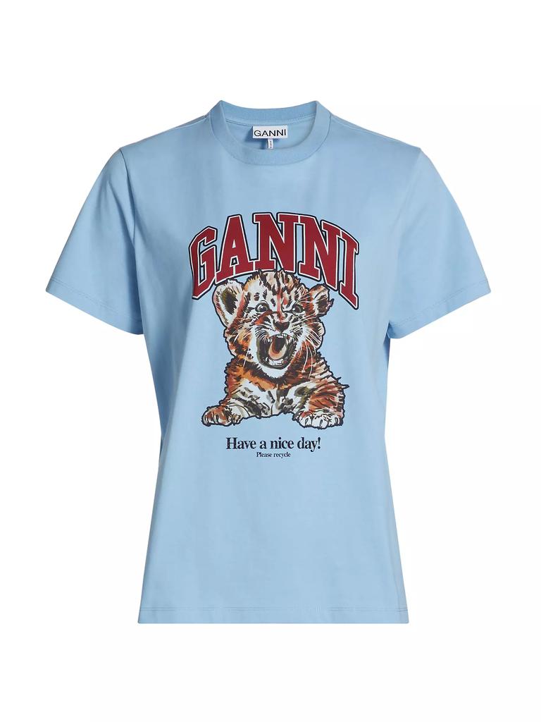 GANNI Tシャツ Tiger ホワイト GANNI Tiger Tシャツ 半袖 white - メルカリ