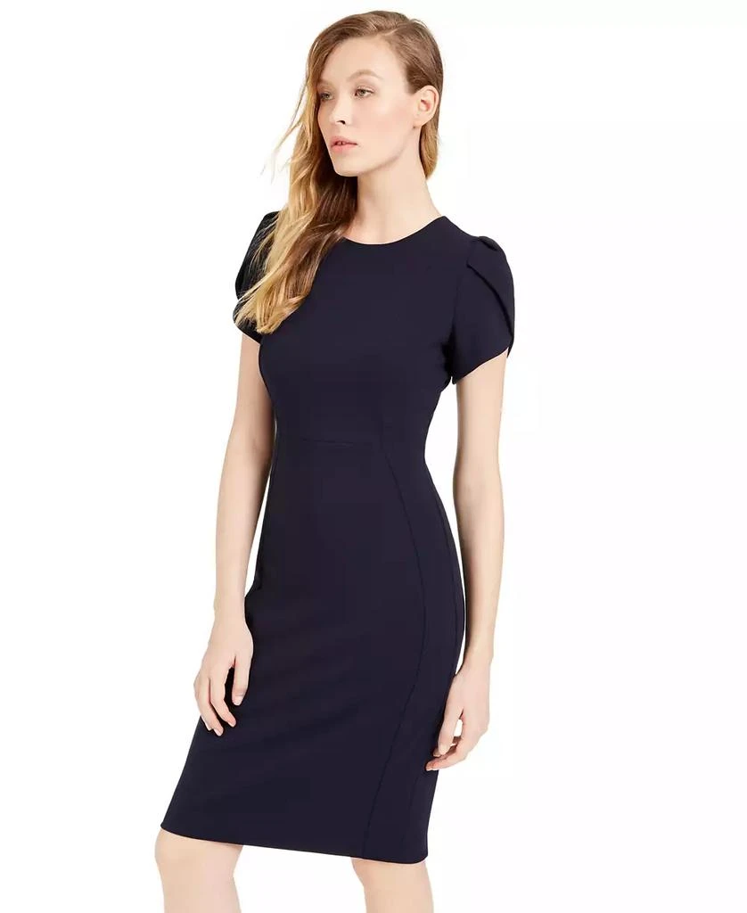 green emerald velvet dress Calvin Klein Women's Tulip Sleeve A-Line Midi Dress, Black, 2 at Amazon  Women's Clothing store