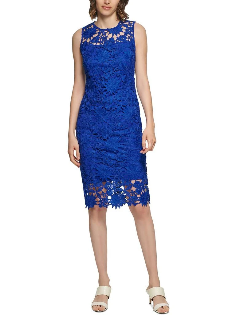 Calvin Klein Womens Lace Sleeveless Sheath Dress 1
