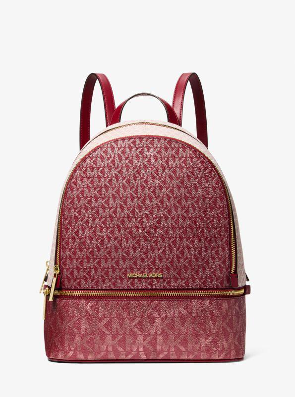 Michael Kors Rhea Medium Metallic Signature Logo Backpack