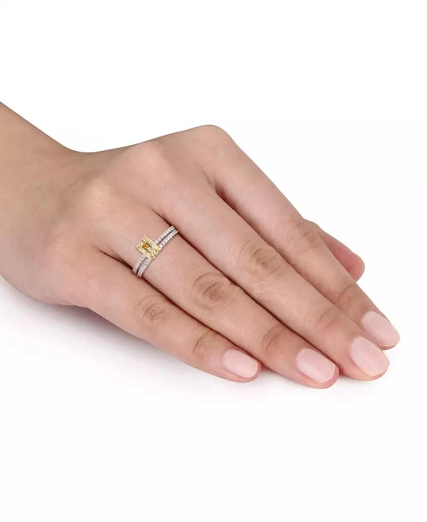 Macy's Sapphire and Diamond Bridal Ring Set in 14K White Gold 2