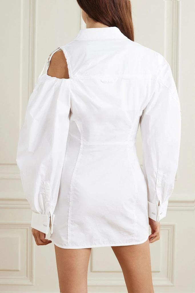 Jacquemus Galliga cutout cotton-blend poplin mini shirt dress 3