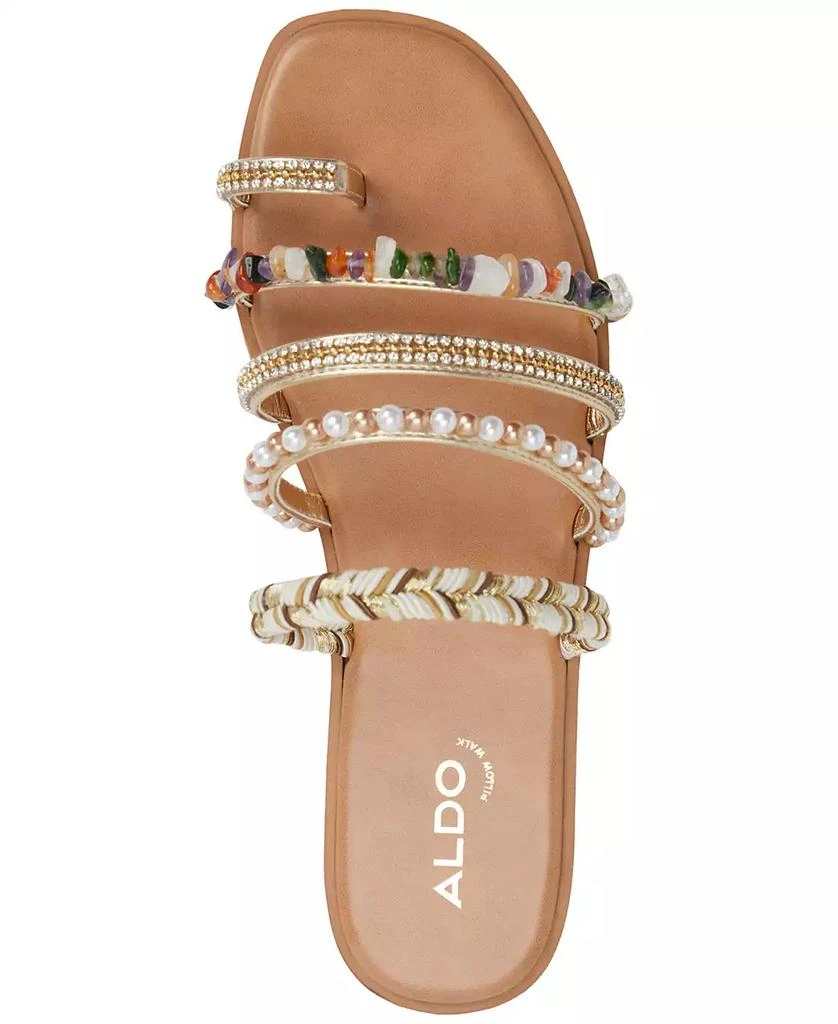 ALDO Women's Lindya Embellished Strappy Toe-Loop Flat Sandals 4