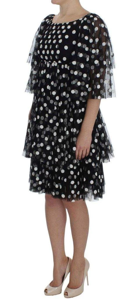 Dolce & Gabbana Dolce & Gabbana  Black White Polka Dotted Ruffled Dress 2