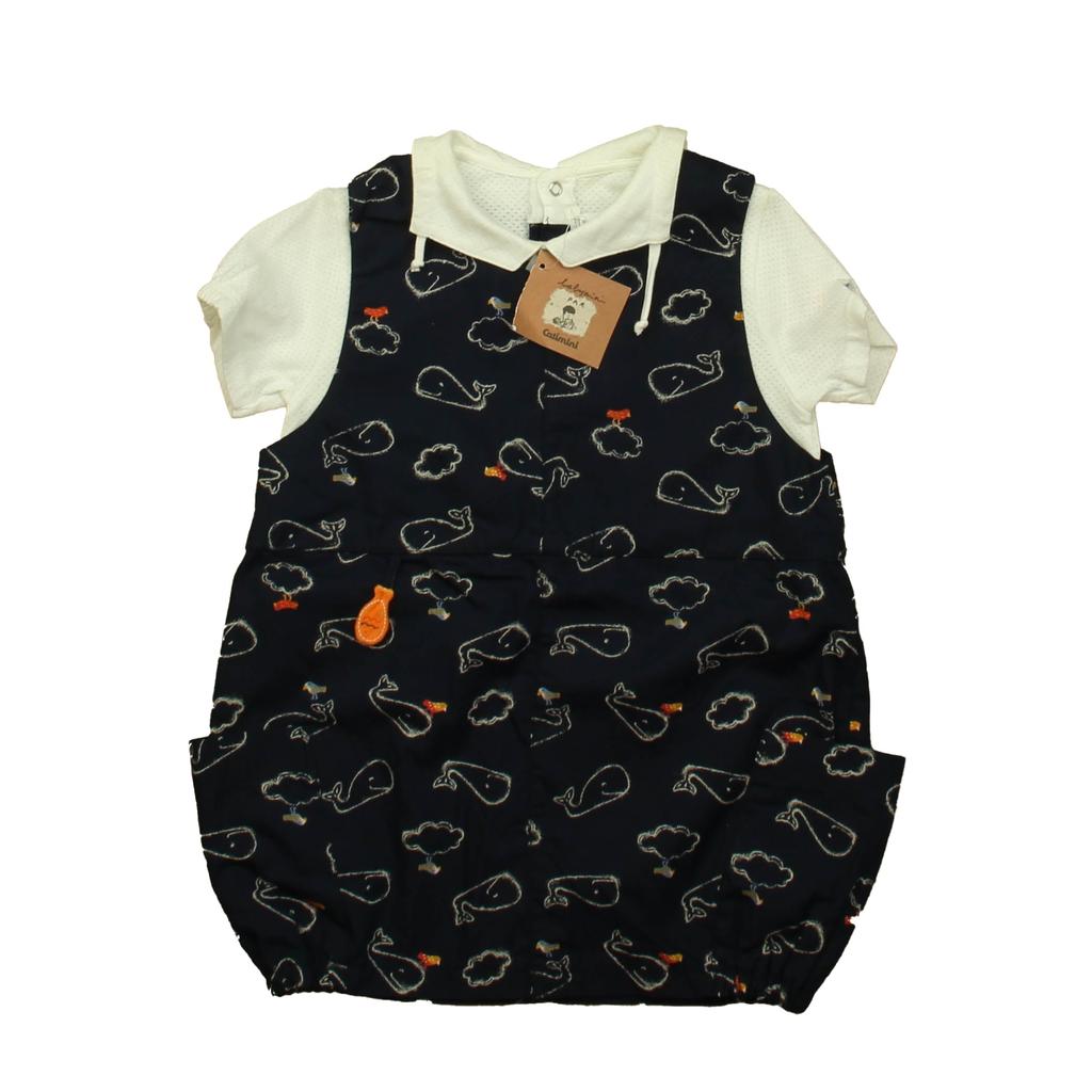 Catimini Boys Navy Whales Romper