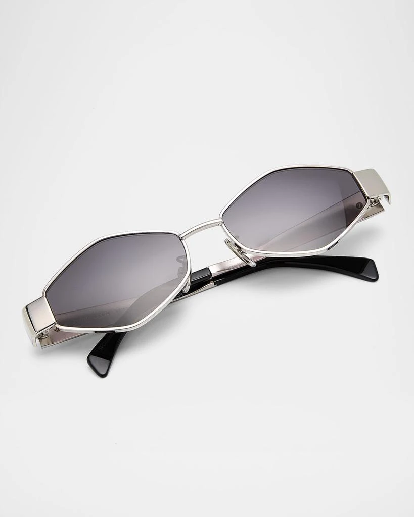 Celine Men's Triomphe Metal and Nylon Oval Sunglasses 5