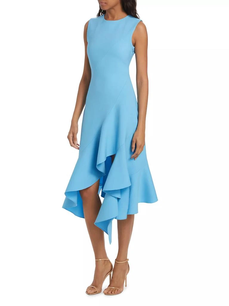 Oscar de la Renta Ruffled Stretch-Wool Midi-Dress 4
