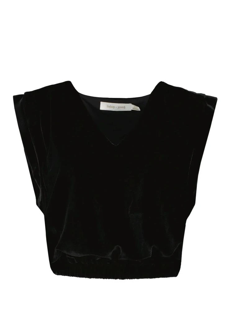 Bishop + Young Women's Simone Velvet Top In Black 1