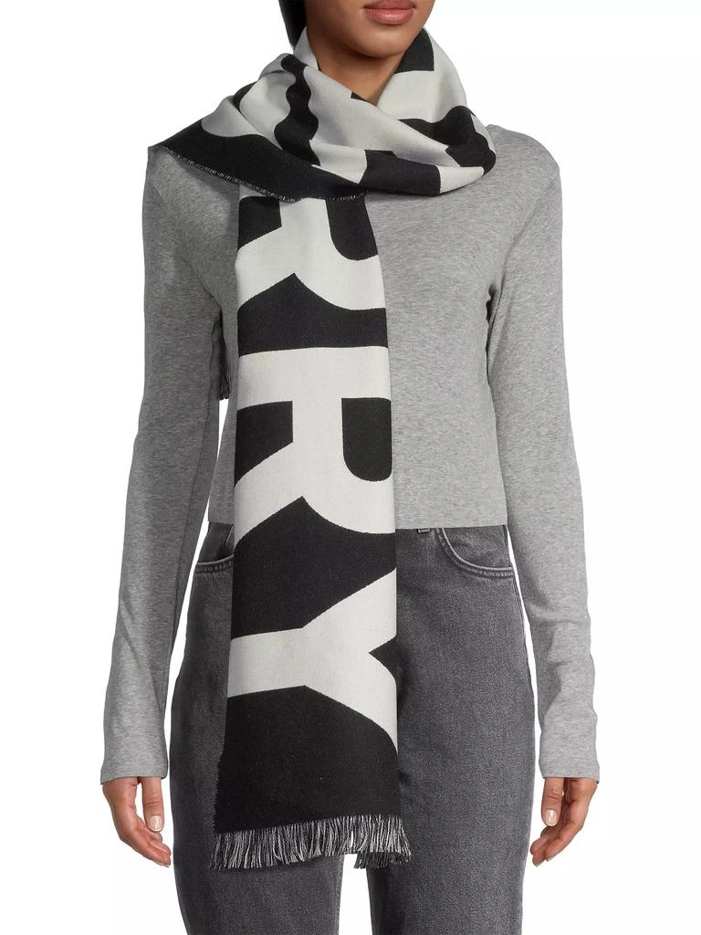 Burberry Double-Faced Wool Logo Scarf 1