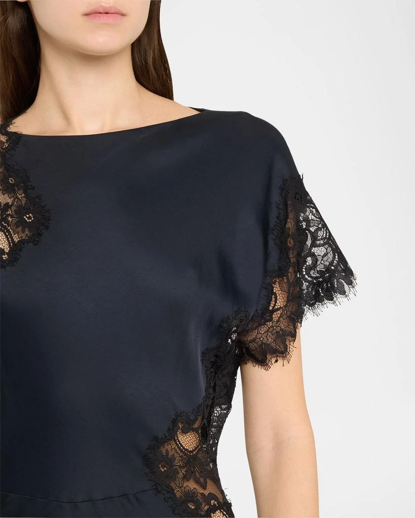 A.L.C. Alessia Satin and Lace Maxi Dress 6