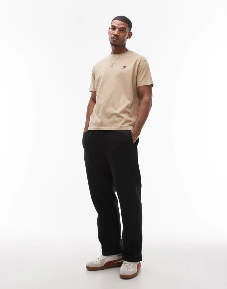 Tommy Jeans Tommy Jeans relaxed badge logo t-shirt in tan 2