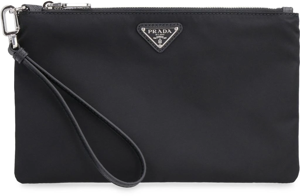 Prada Prada Logo Plaque Zipped Pouch Bag 1