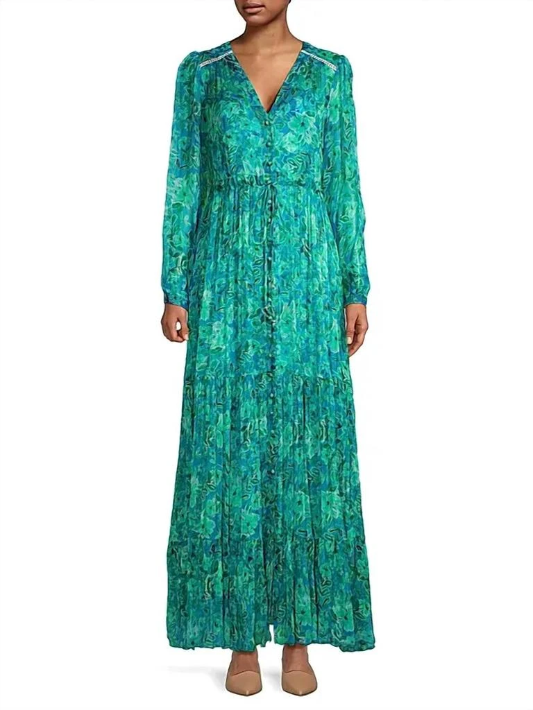 chinese dress ladies Women's Pink Tye Pleated Maxi Dress