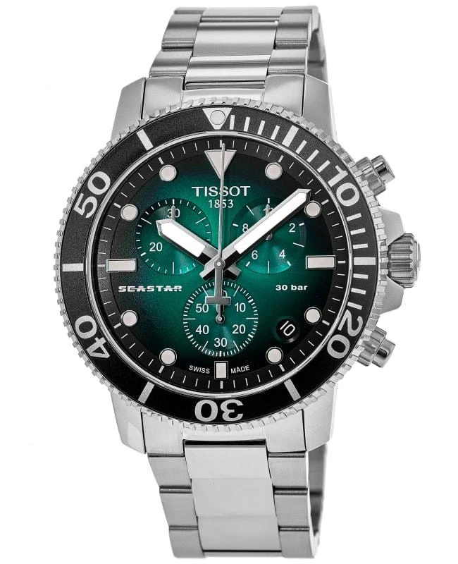 Tissot Tissot Seastar 1000 Chronograph Green Dial Stainless Steel Men's Watch T120.417.11.091.01 1