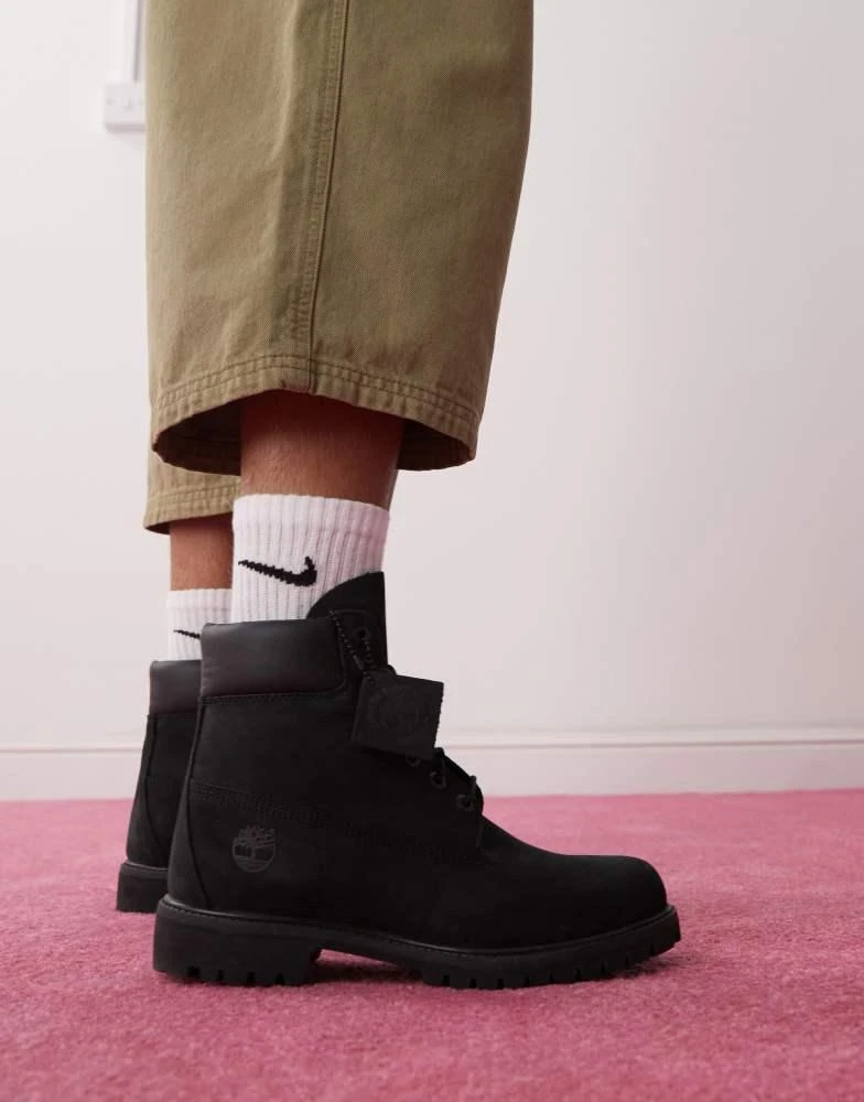 Timberland Timberland premium 6 inch boots in black nubuck 3