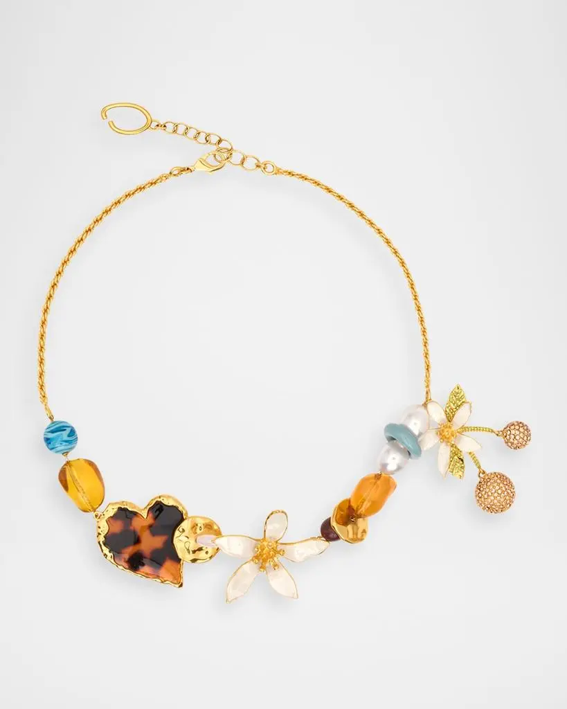 Oscar de la Renta Orange Blossom Charm Necklace
