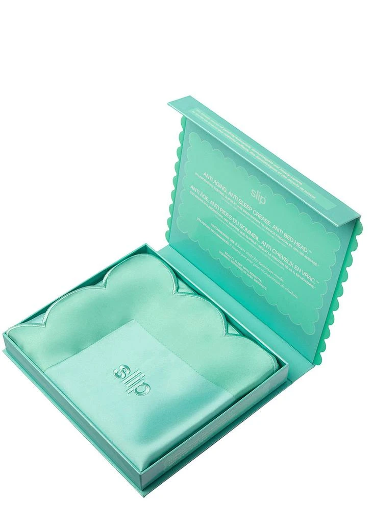 Slip Pure Silk Queen Pillowcase With Scalloped Edge - Turquoise 3