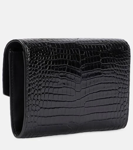 Yves Saint Laurent Uptown croc-effect leather wallet on chain 4